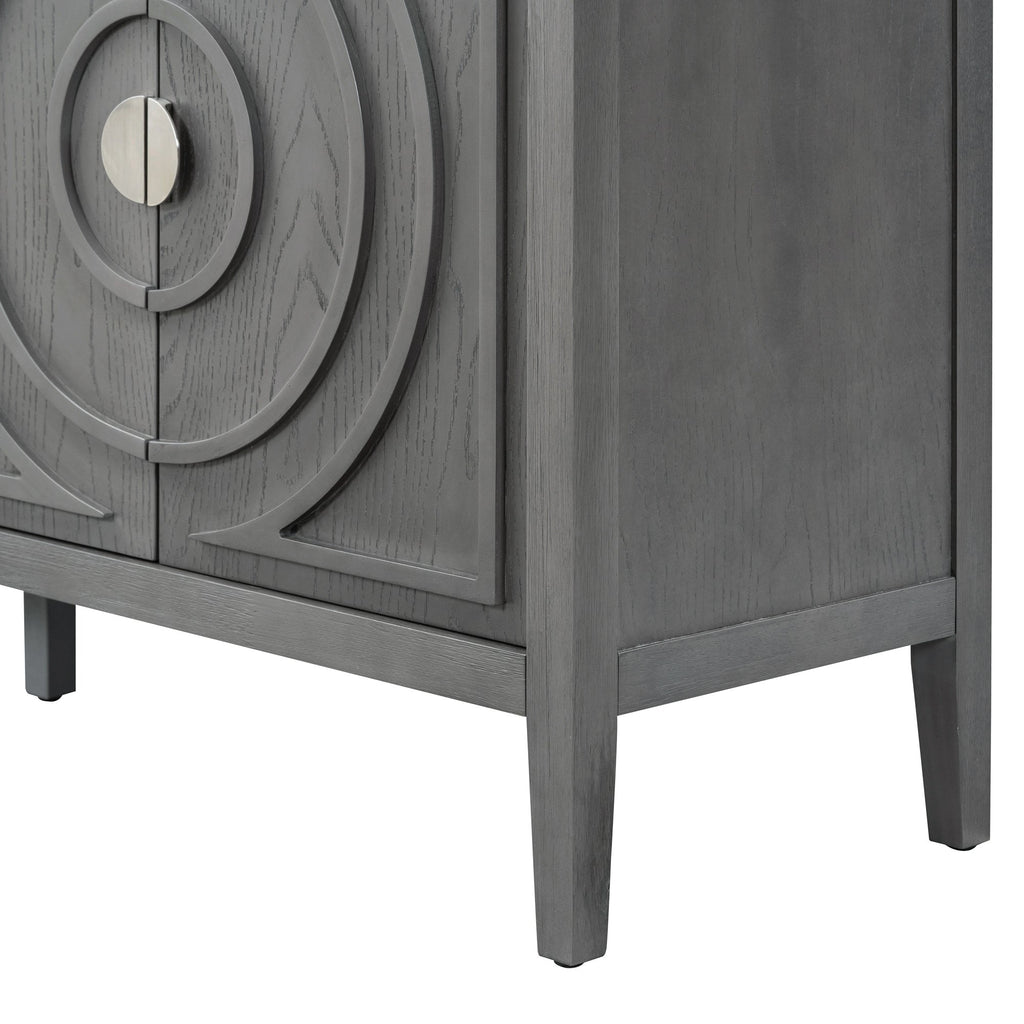 60" Circular Groove Design Sideboard Door for Living Room
