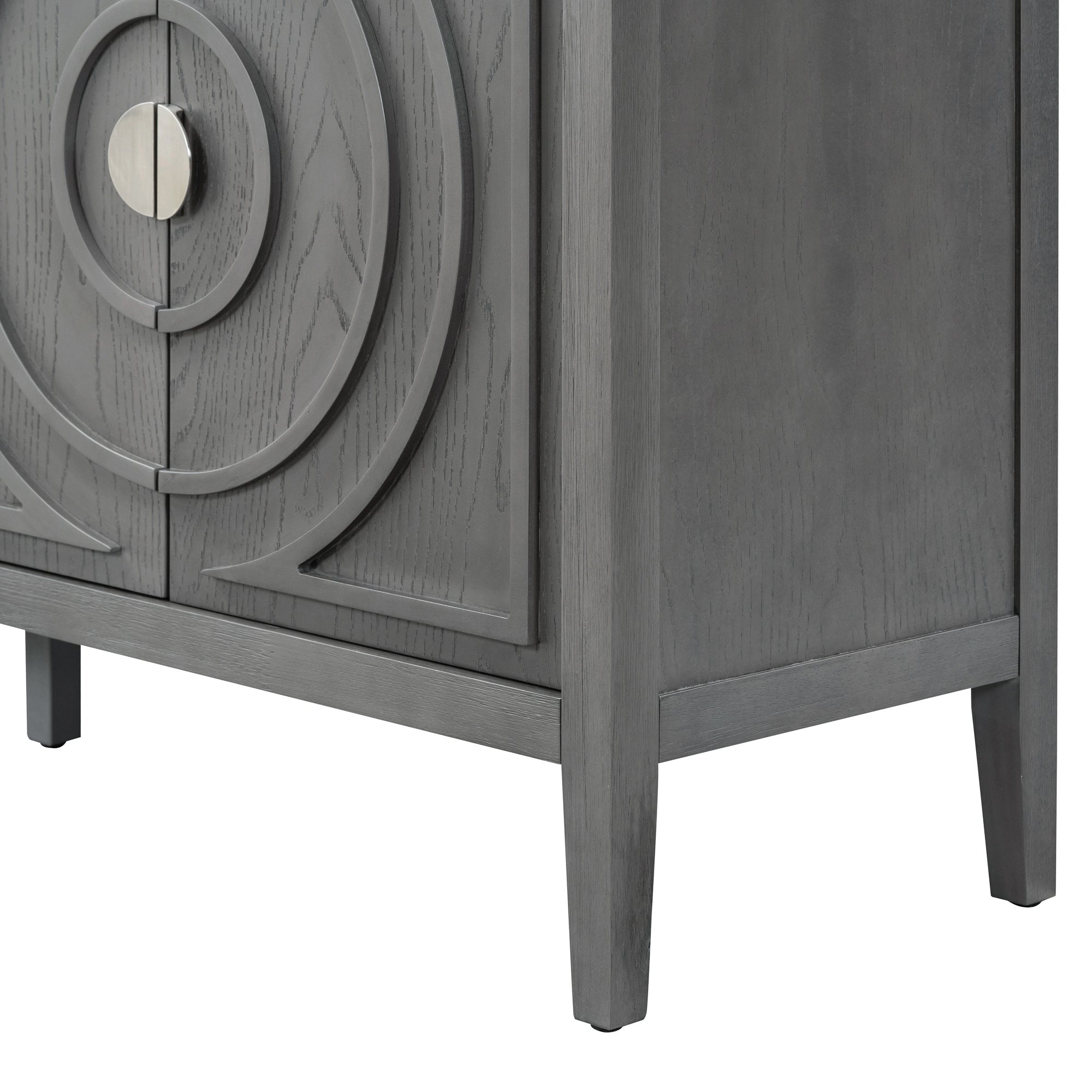 60" Circular Groove Design Sideboard Door for Living Room
