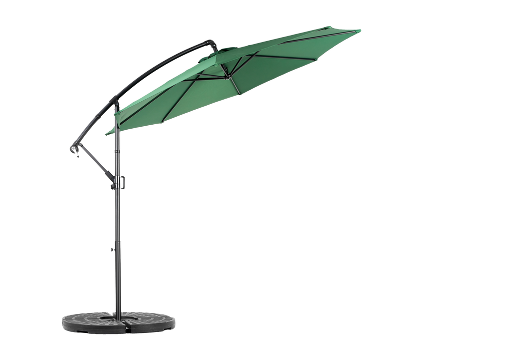 10ft Offset Patio Umbrella w/Tilt & Polyester Shade & 8 Ribs – No Base
