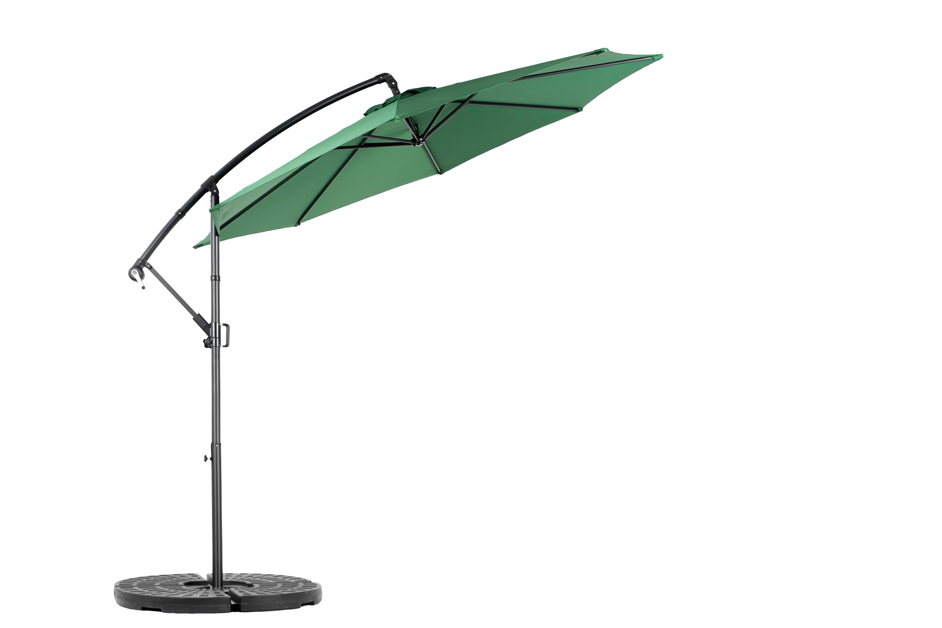 10ft Offset Patio Umbrella w/Tilt & Polyester Shade & 8 Ribs – No Base