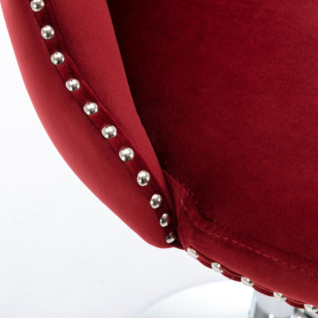 25-33 Inch Modern Velvet Swivel Barstools (Set of 2)