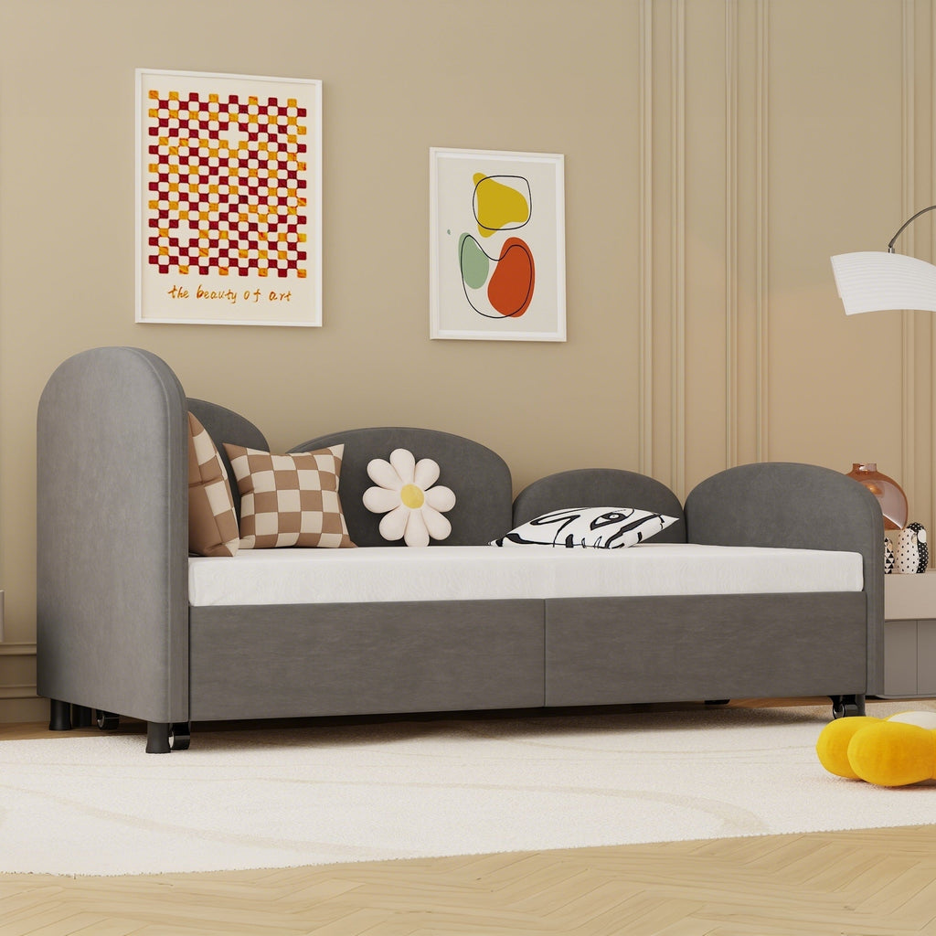 Modern Twin Size Velvet Upholstered Daybed