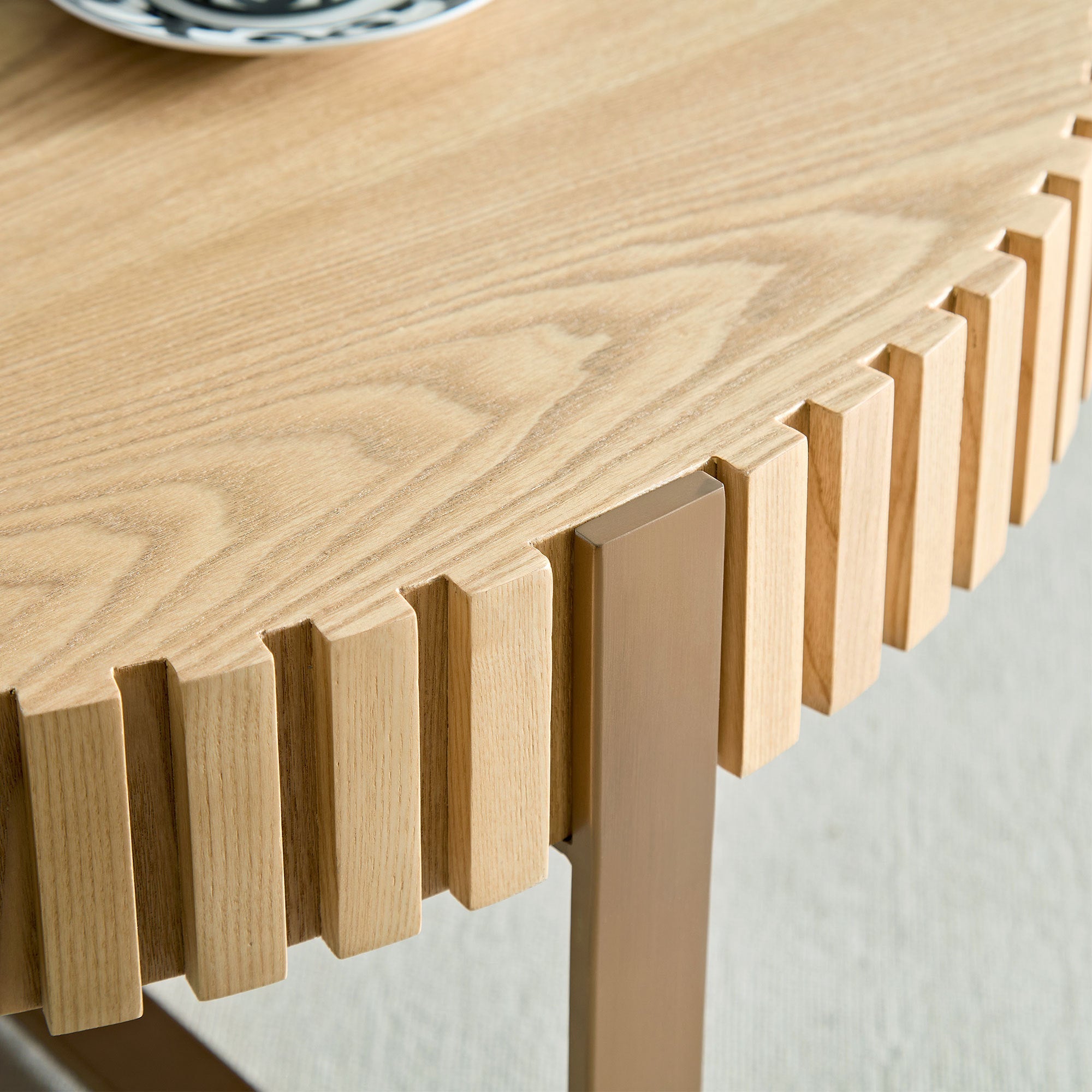 Modern Handcraft Drum Round Coffee Table