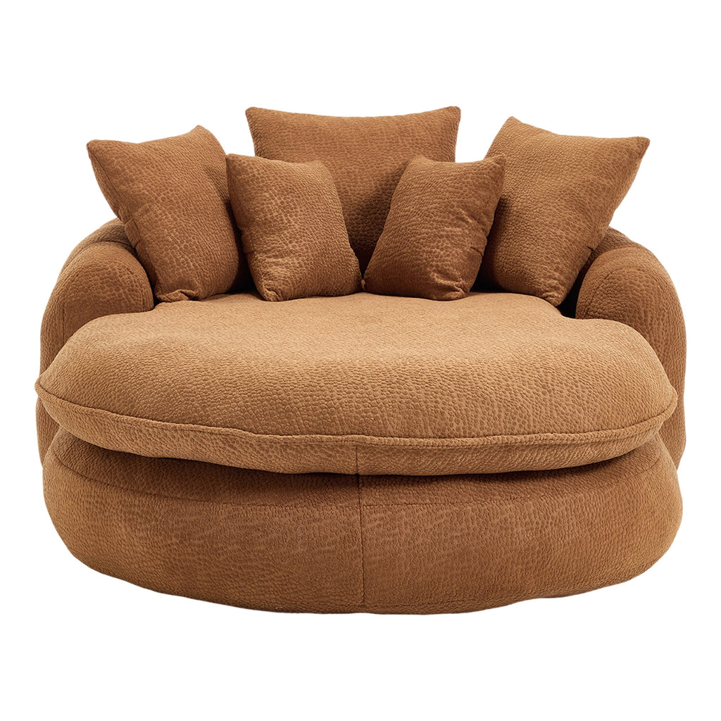 Oversized Oval Upholstered Bean Bag Sofa
