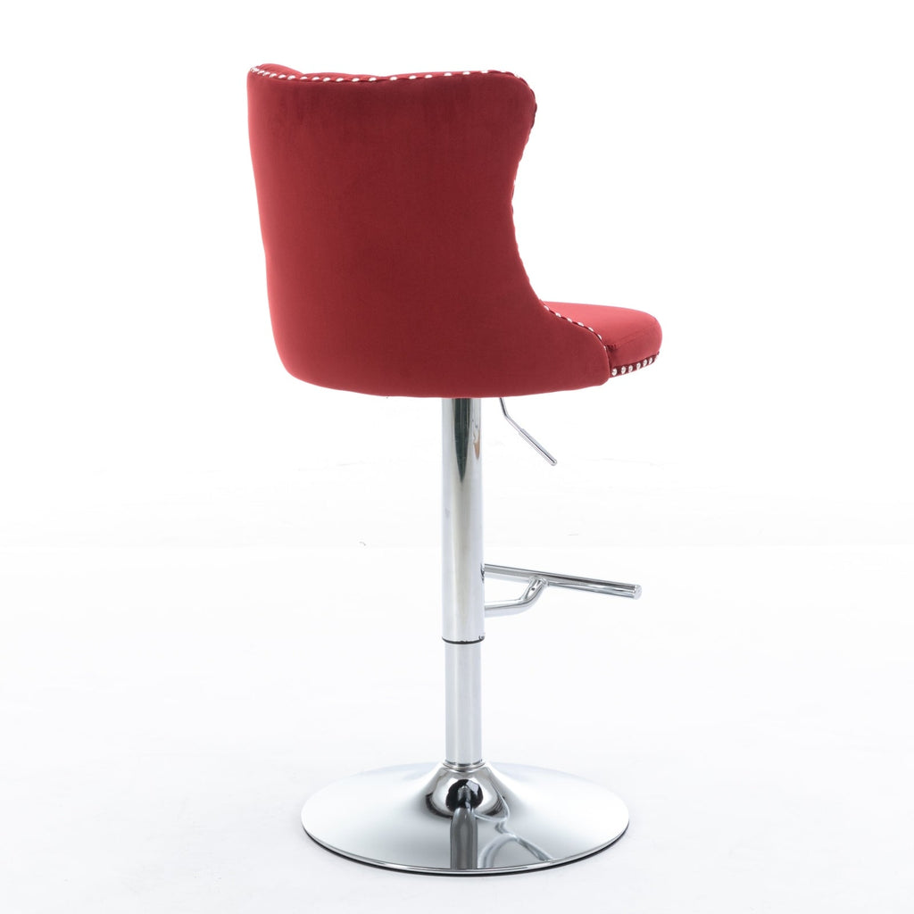 25-33 Inch Modern Velvet Swivel Barstools (Set of 2)