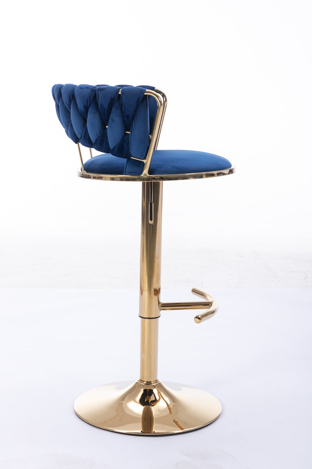 Swivel Height Adjustable Velvet Bar Stools with Golden Leg (Set of 2 )
