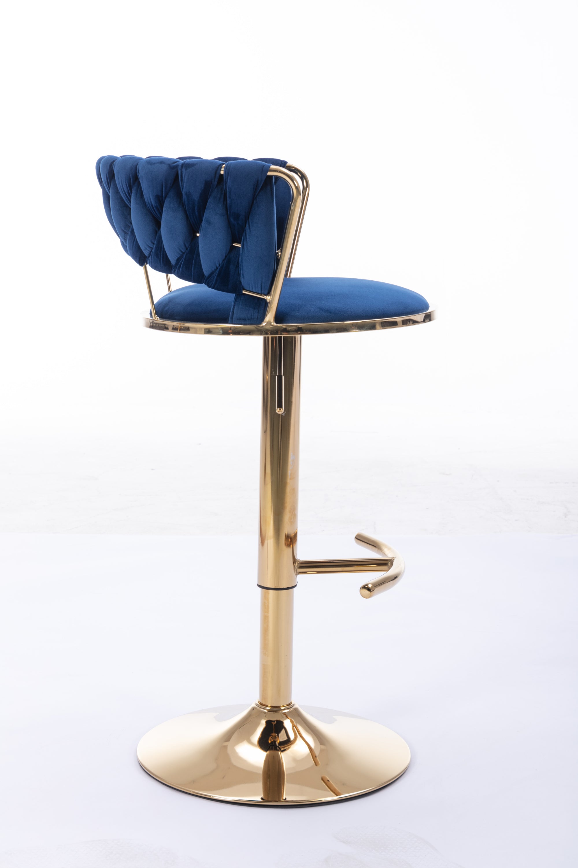 Swivel Height Adjustable Velvet Bar Stools with Golden Leg (Set of 2 )