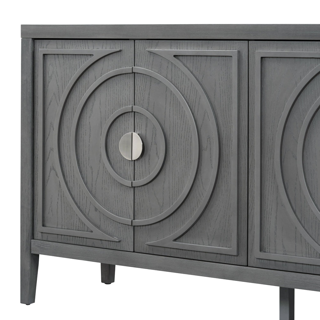 60" Circular Groove Design Sideboard Door for Living Room