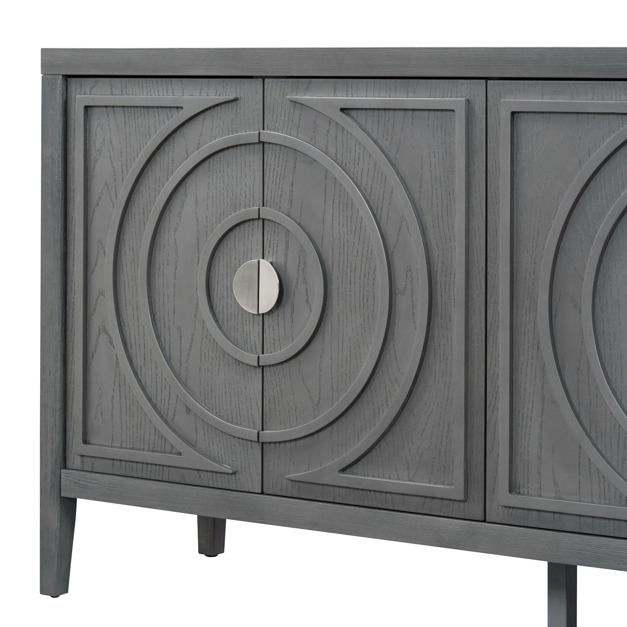 60" Circular Groove Design Sideboard Door for Living Room