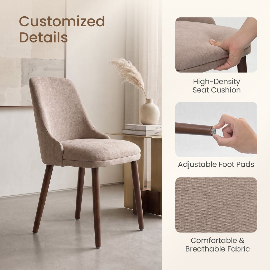Firmoz Modern Soft Chenille Upholstered Side Chair Dining Chairs