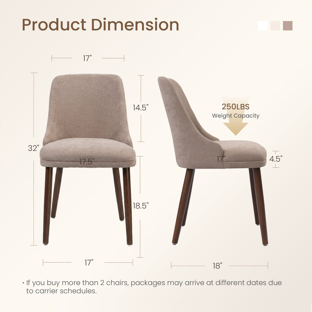 Firmoz Modern Soft Chenille Upholstered Side Chair Dining Chairs
