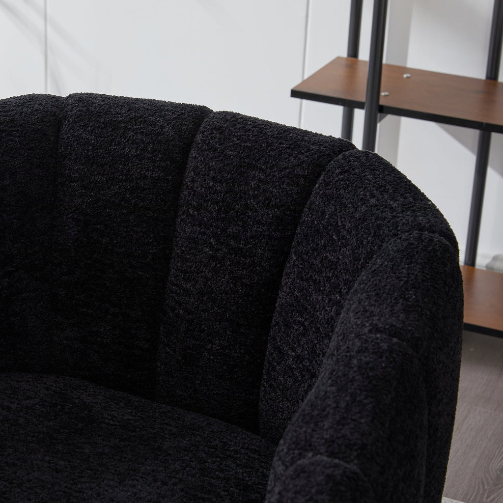 Modern Upholstered Chenille Vanity Barrel Accent Chair