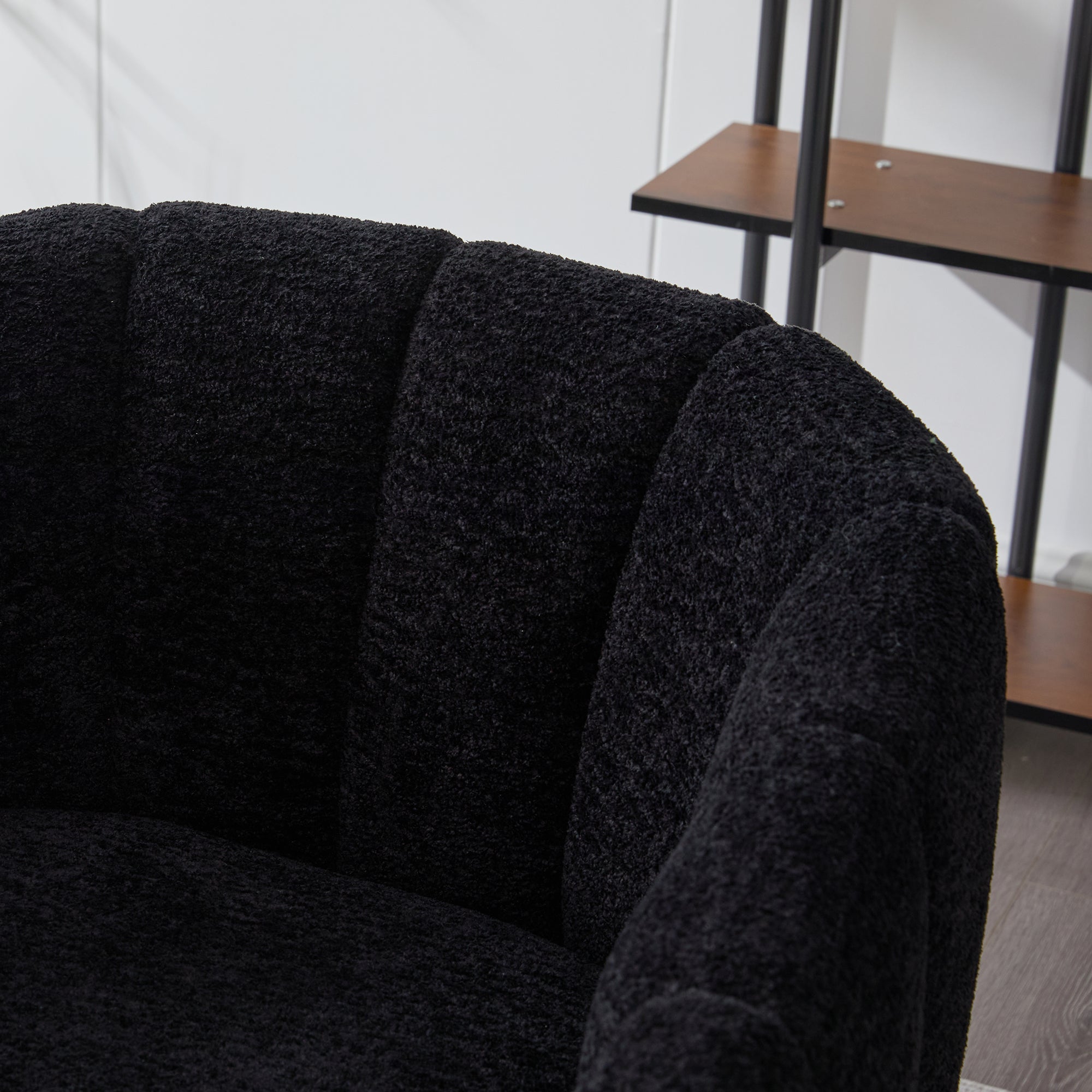 Modern Upholstered Chenille Vanity Barrel Accent Chair