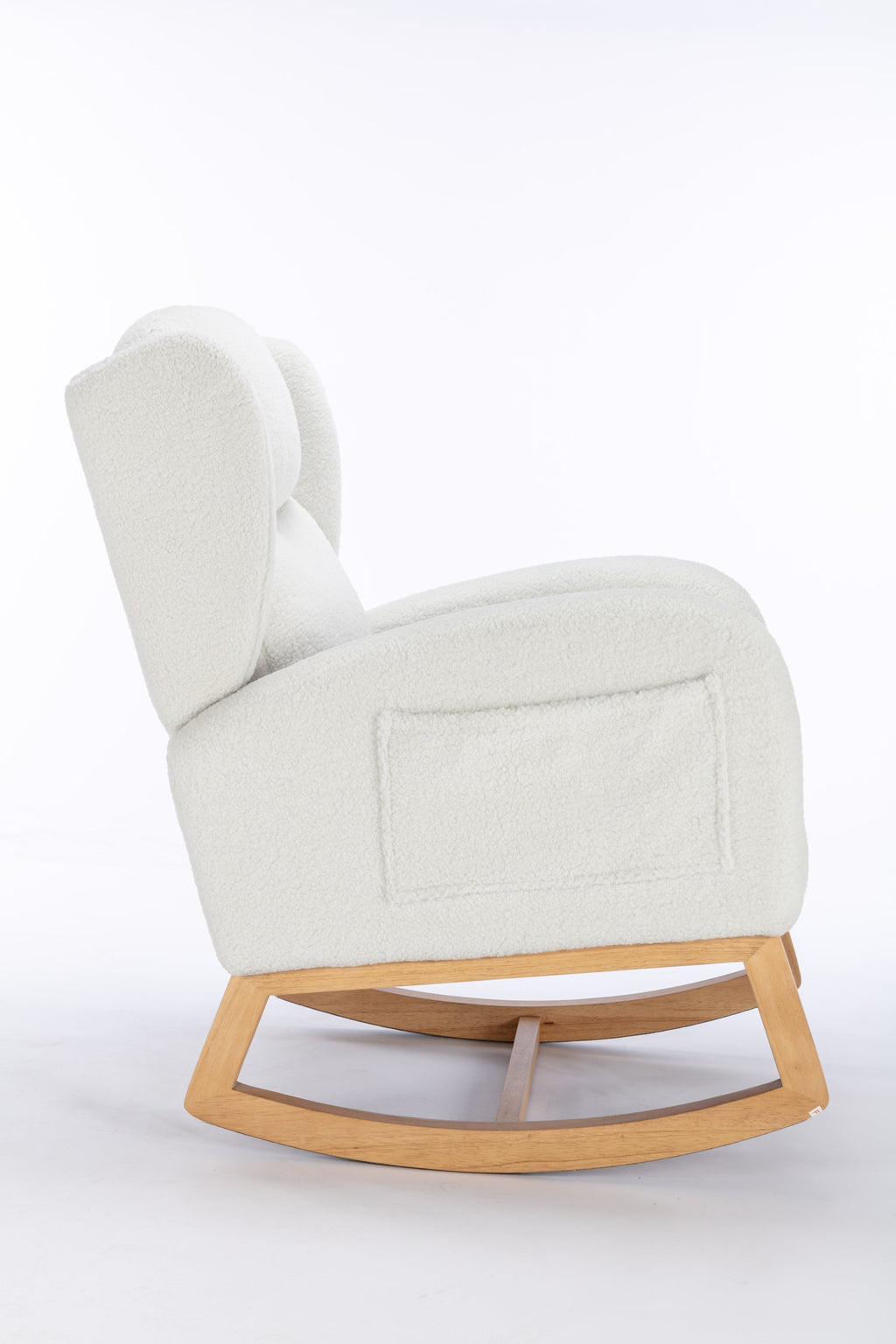 Teddy Fabric Rocking Chair with Packet Wood Legs