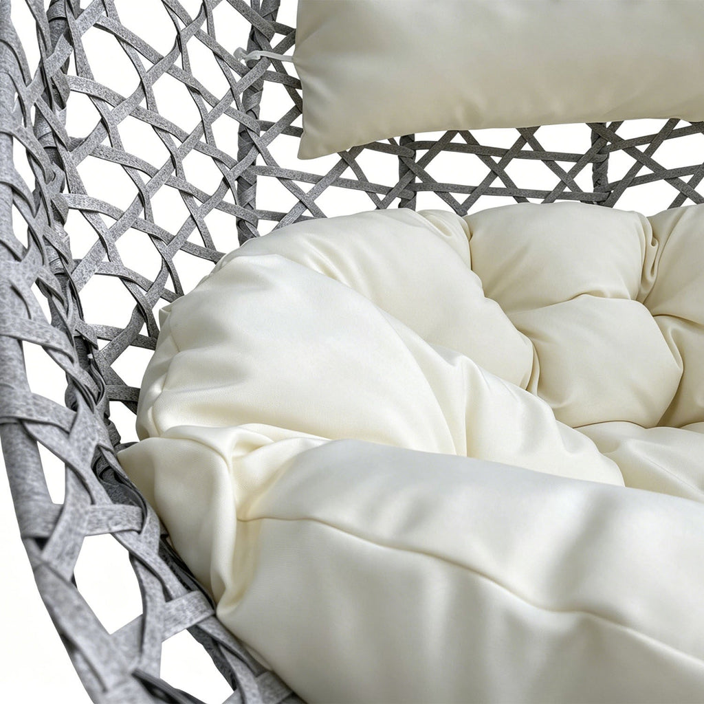 Folding PE Rattan Hanging Egg Chair with Aluminum Steel Frame