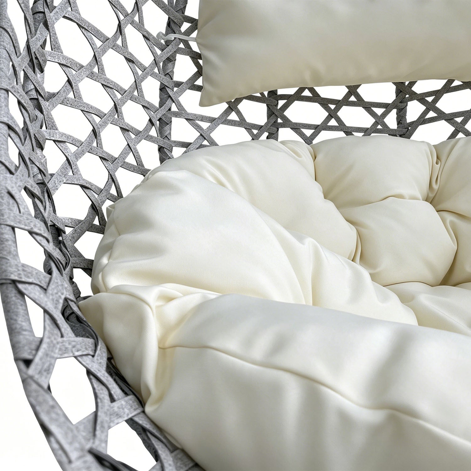 Folding PE Rattan Hanging Egg Chair with Aluminum Steel Frame