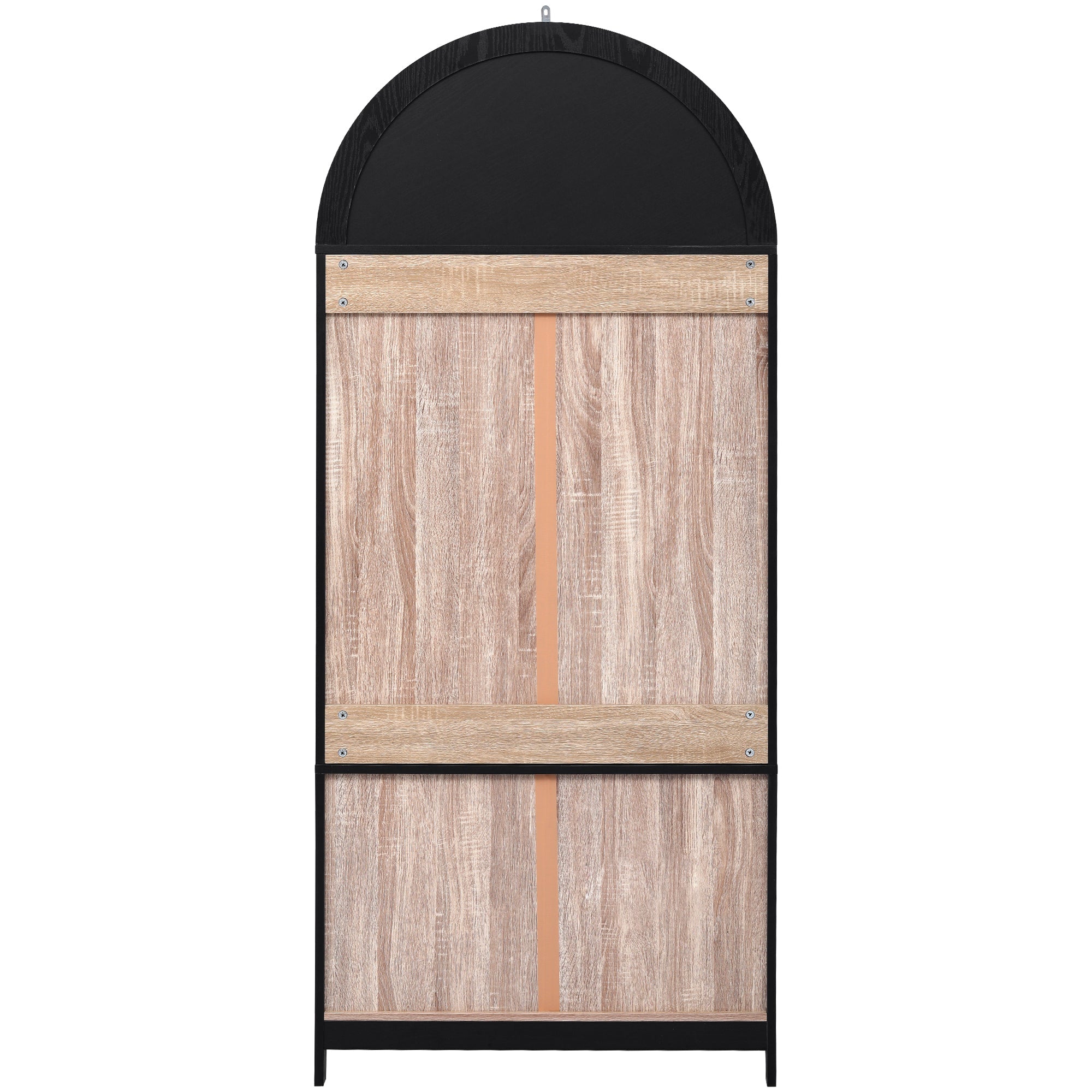 71” Tall Arched Modern Farmhouse Kitchen Pantry Cabinet with 2 Large Drawers