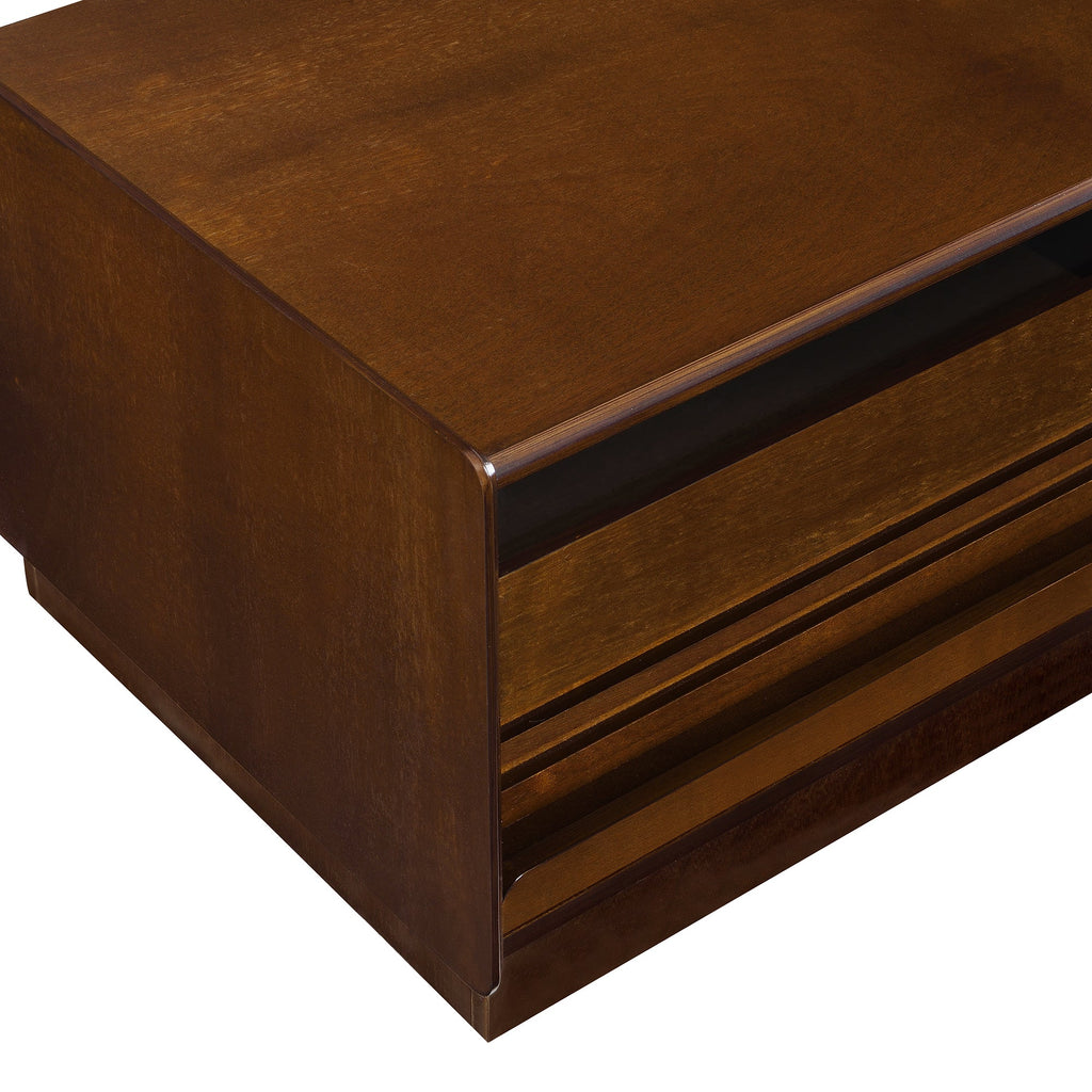 Modern 47.2' Wood Coffee Table with Fluted Style