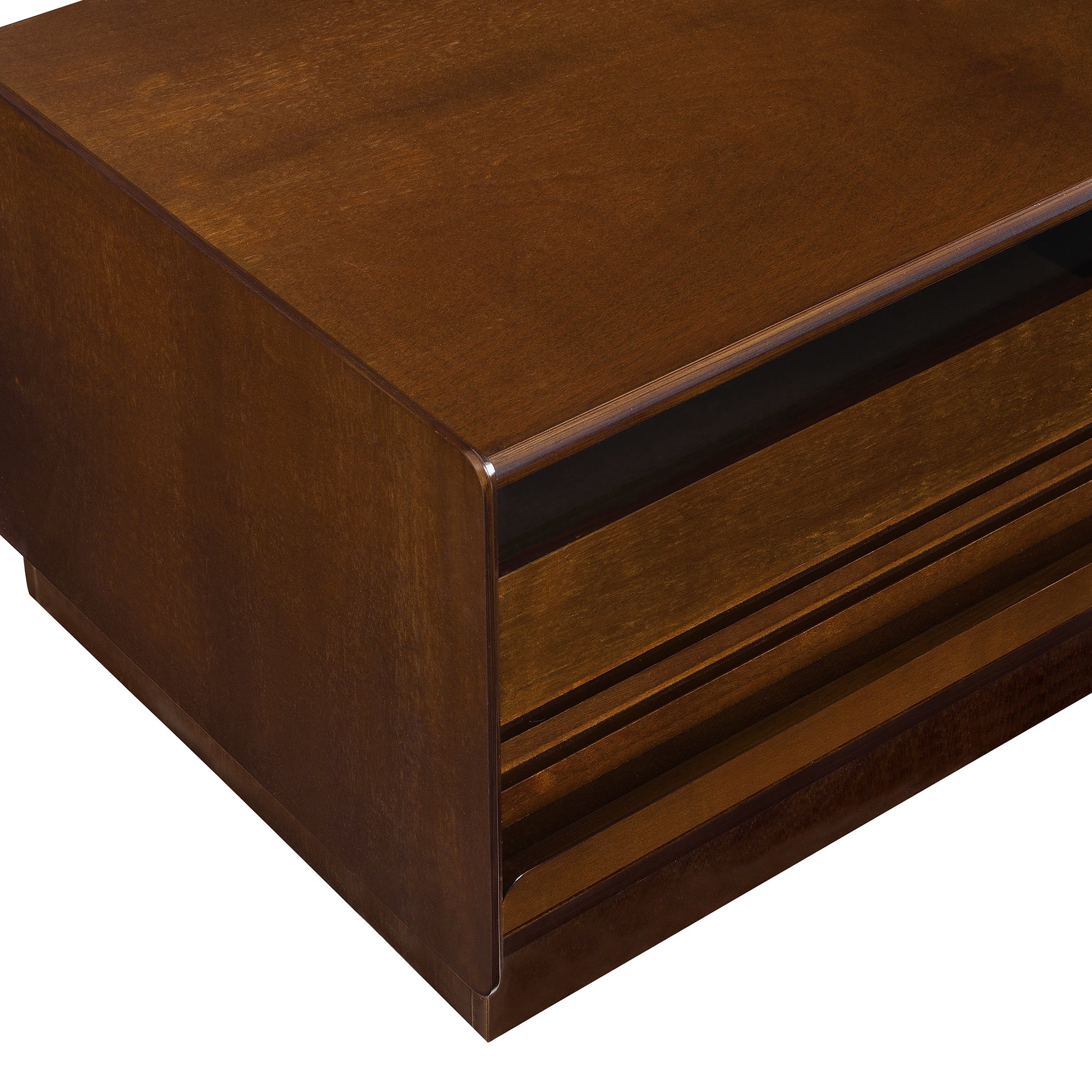 Modern 47.2' Wood Coffee Table with Fluted Style