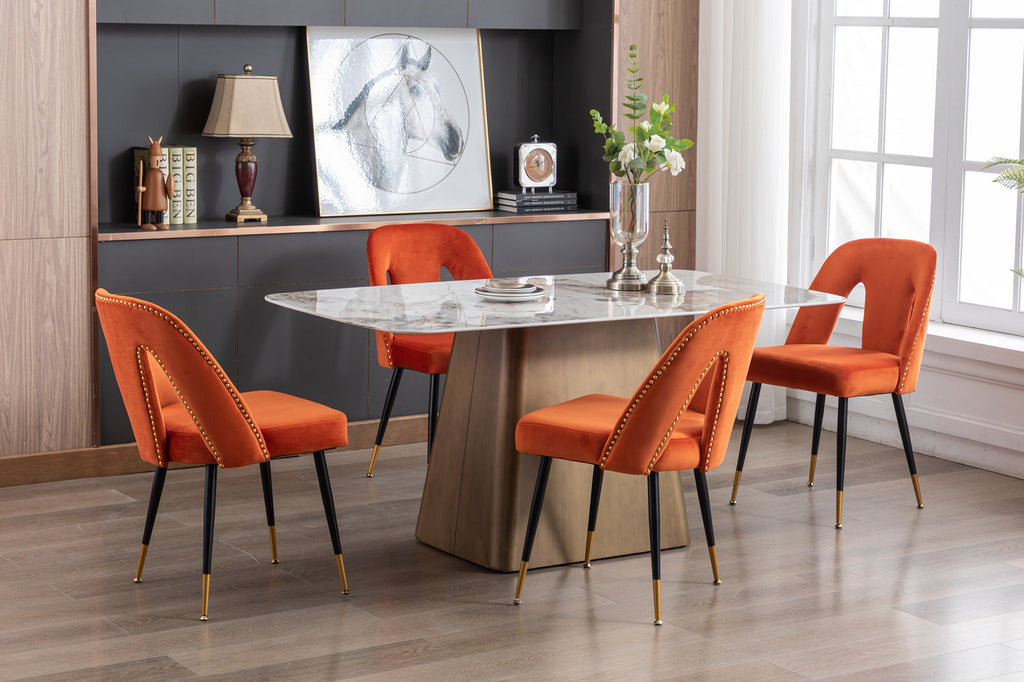 Modern Velvet Upholstered Dining Chair (Set of 2)
