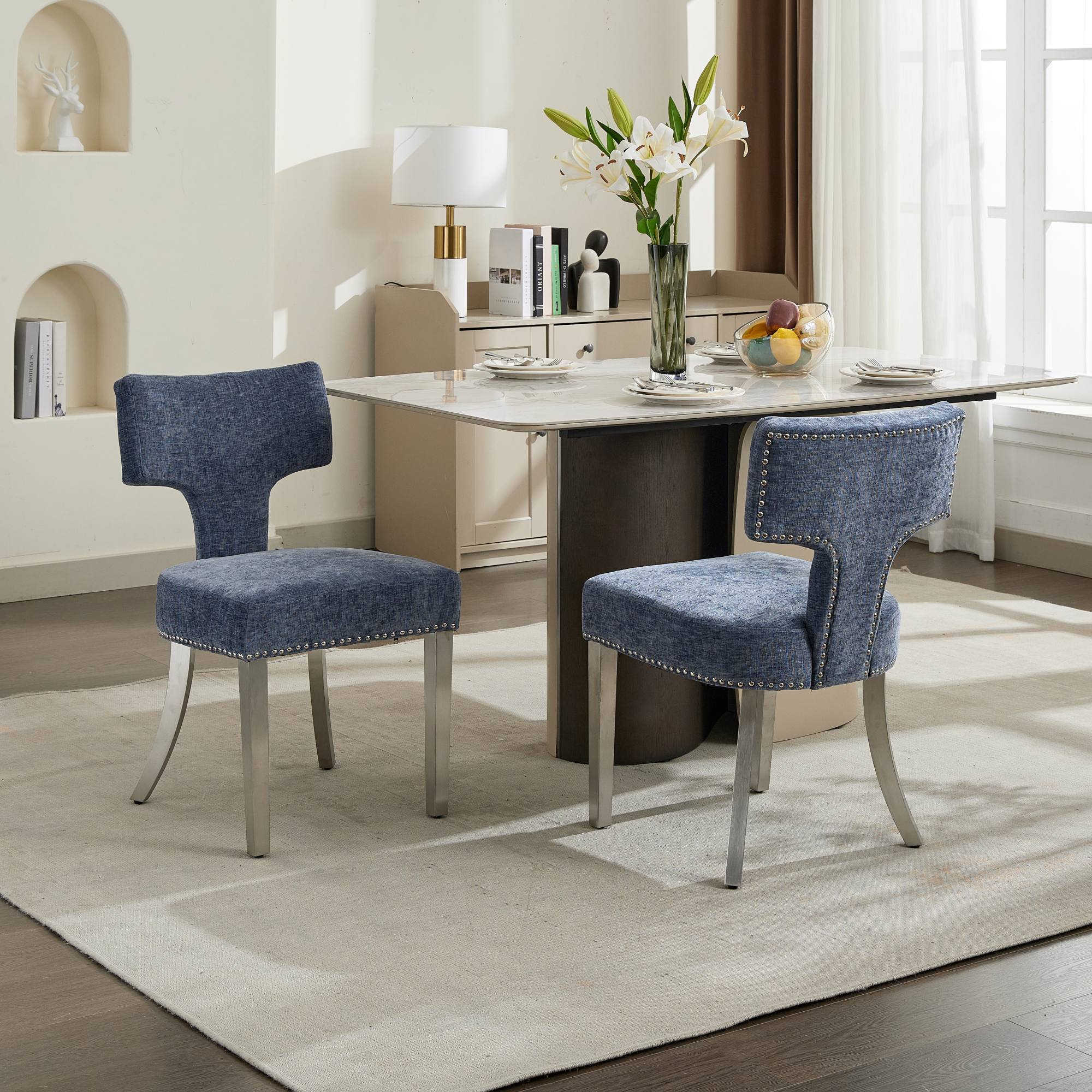 Mid Century Modern Dining Chairs  (Set of 2)