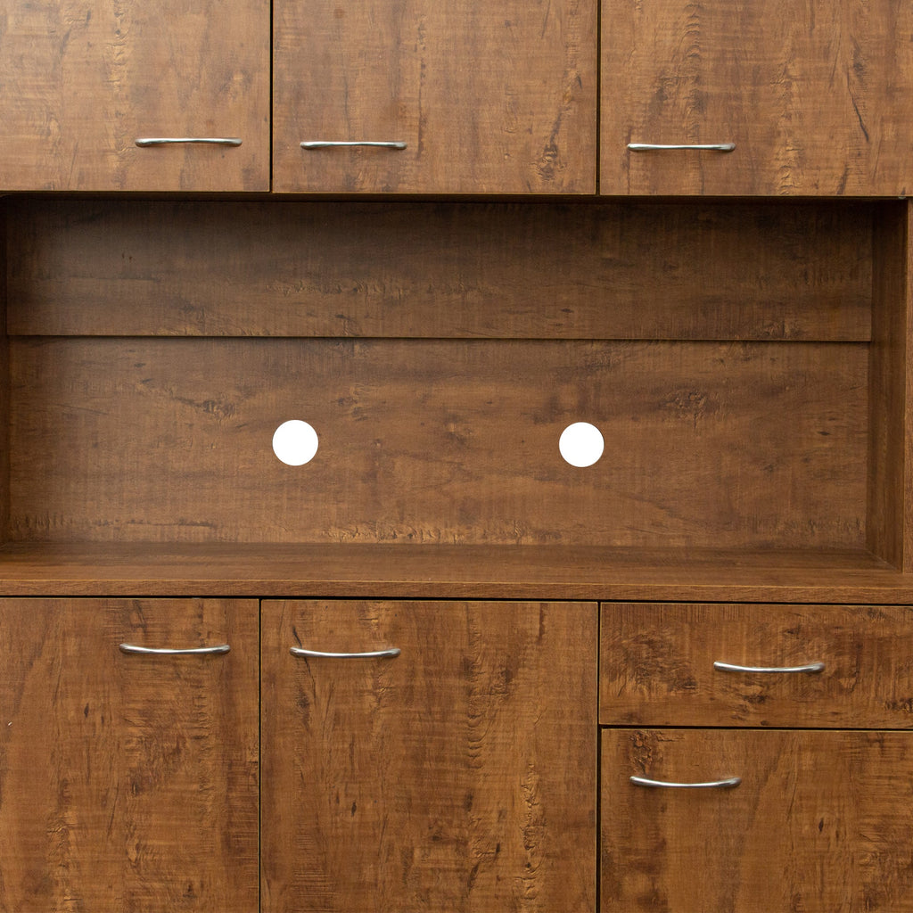 70.87' Tall White Kitchen Cabinet with 6-Doors