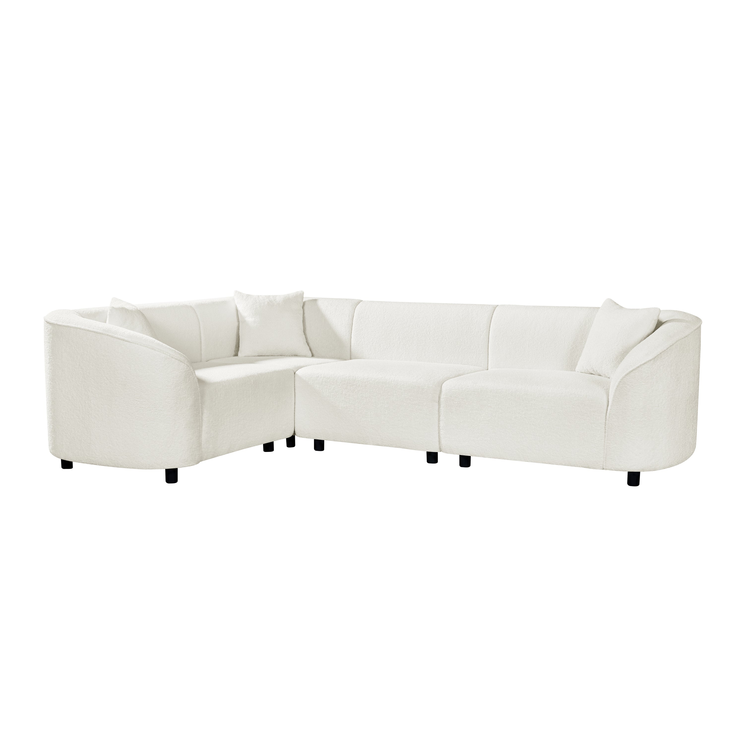 104' L-Shaped Curved Contemporary Sectional Sofa