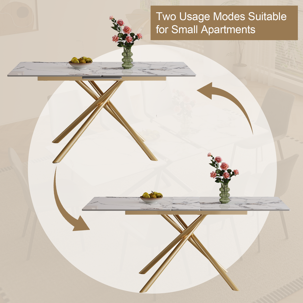 59-inch Modern rectangle Expandable Dining Table