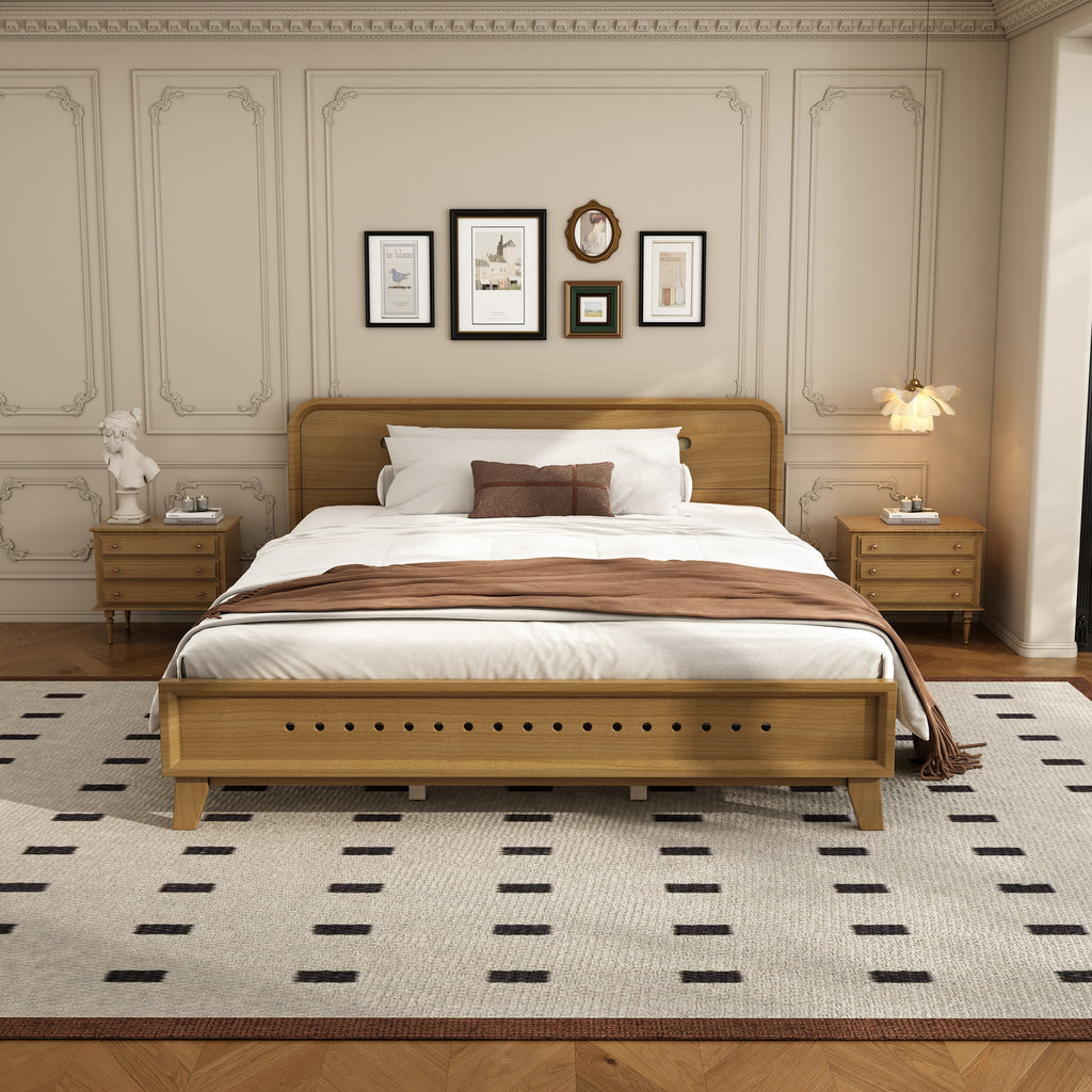 Pine Solid Wood Queen Size Bed