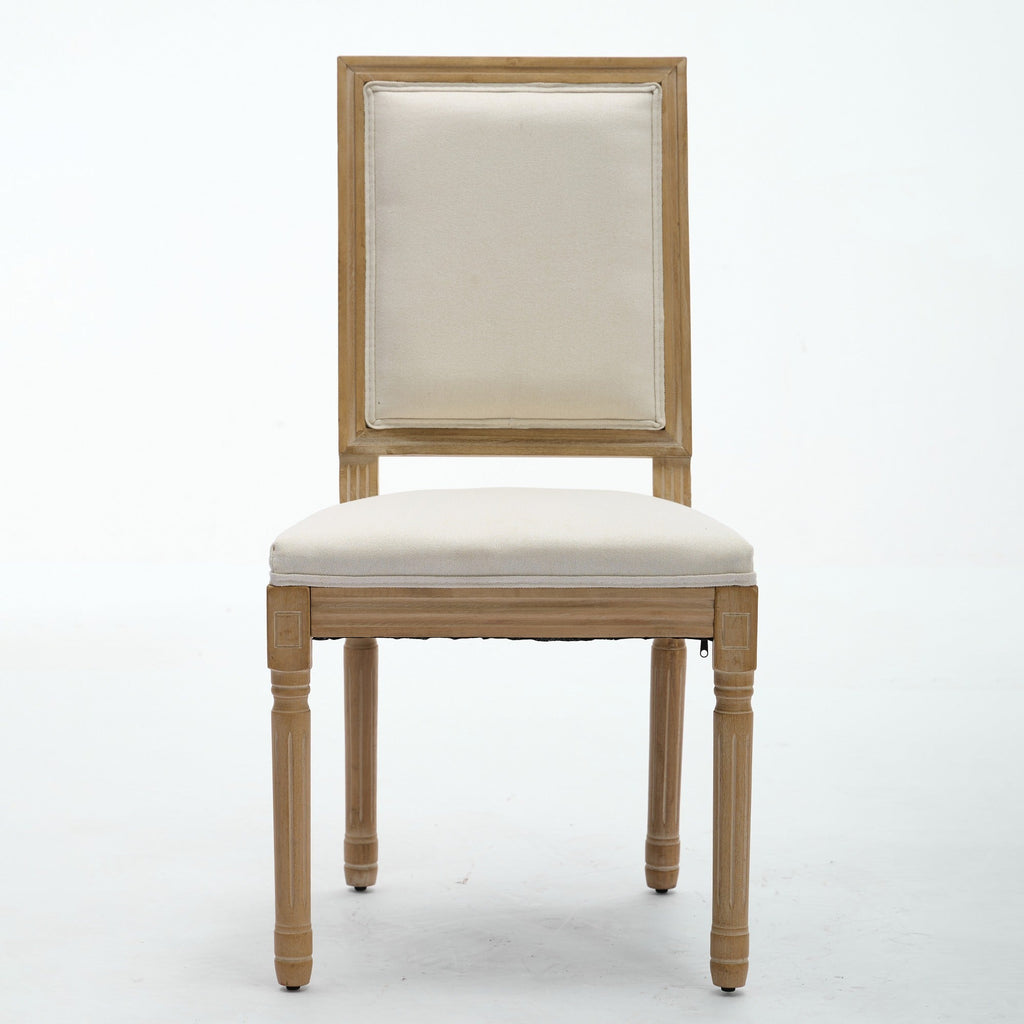 French Louis Dining Chairs with Square Backrest (Set of 2)