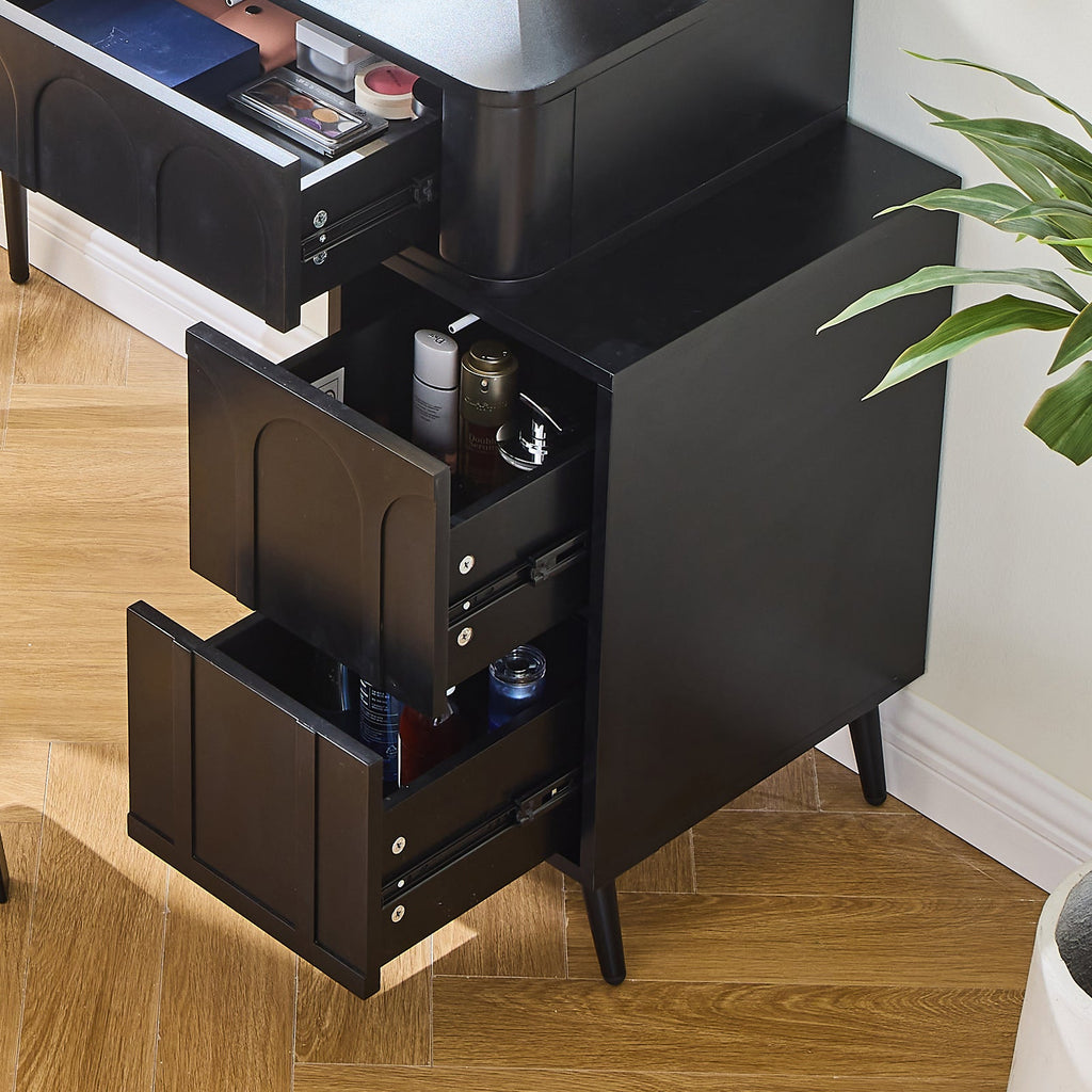 Modern Makeup Vanity Desk with LED Lights and Mirror