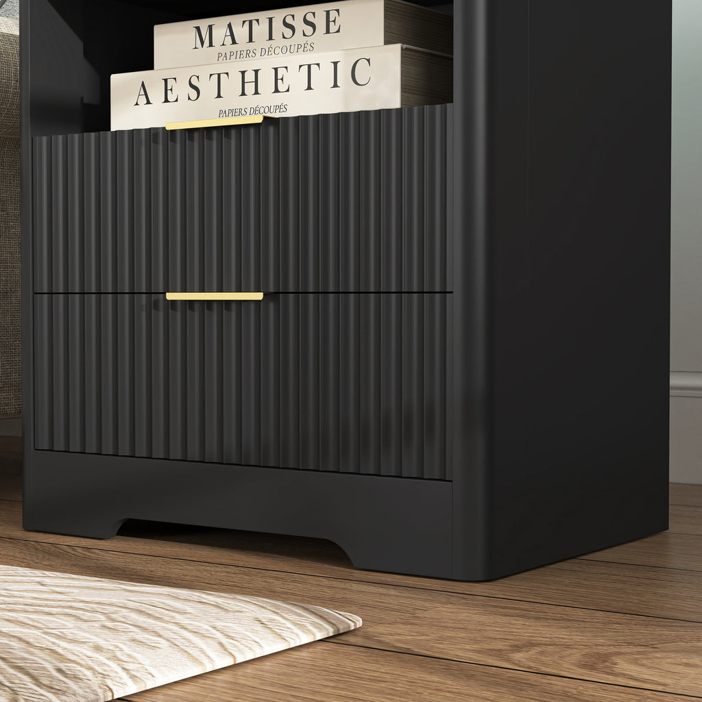 Smart Nightstand with Charging Station for Bedroom
