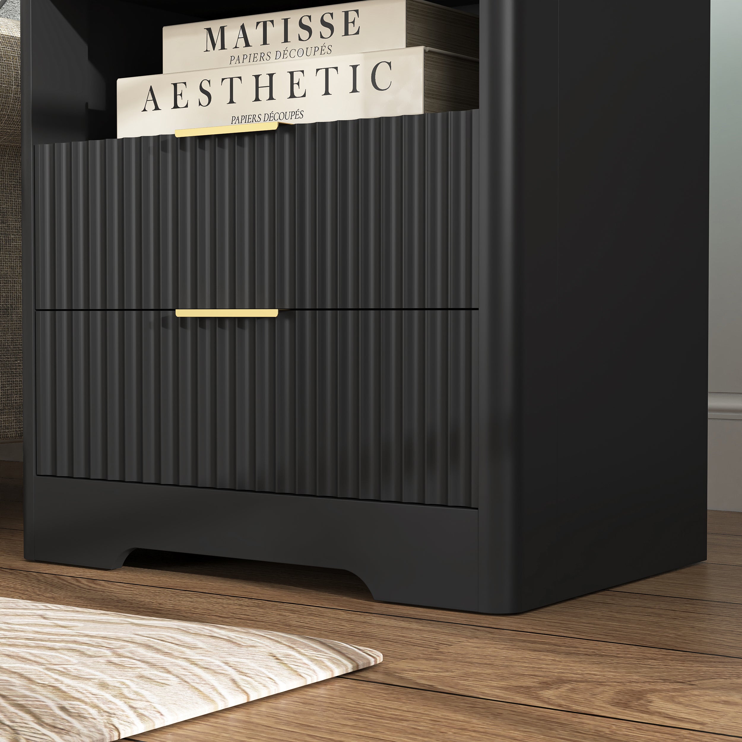 Smart Nightstand with Charging Station for Bedroom