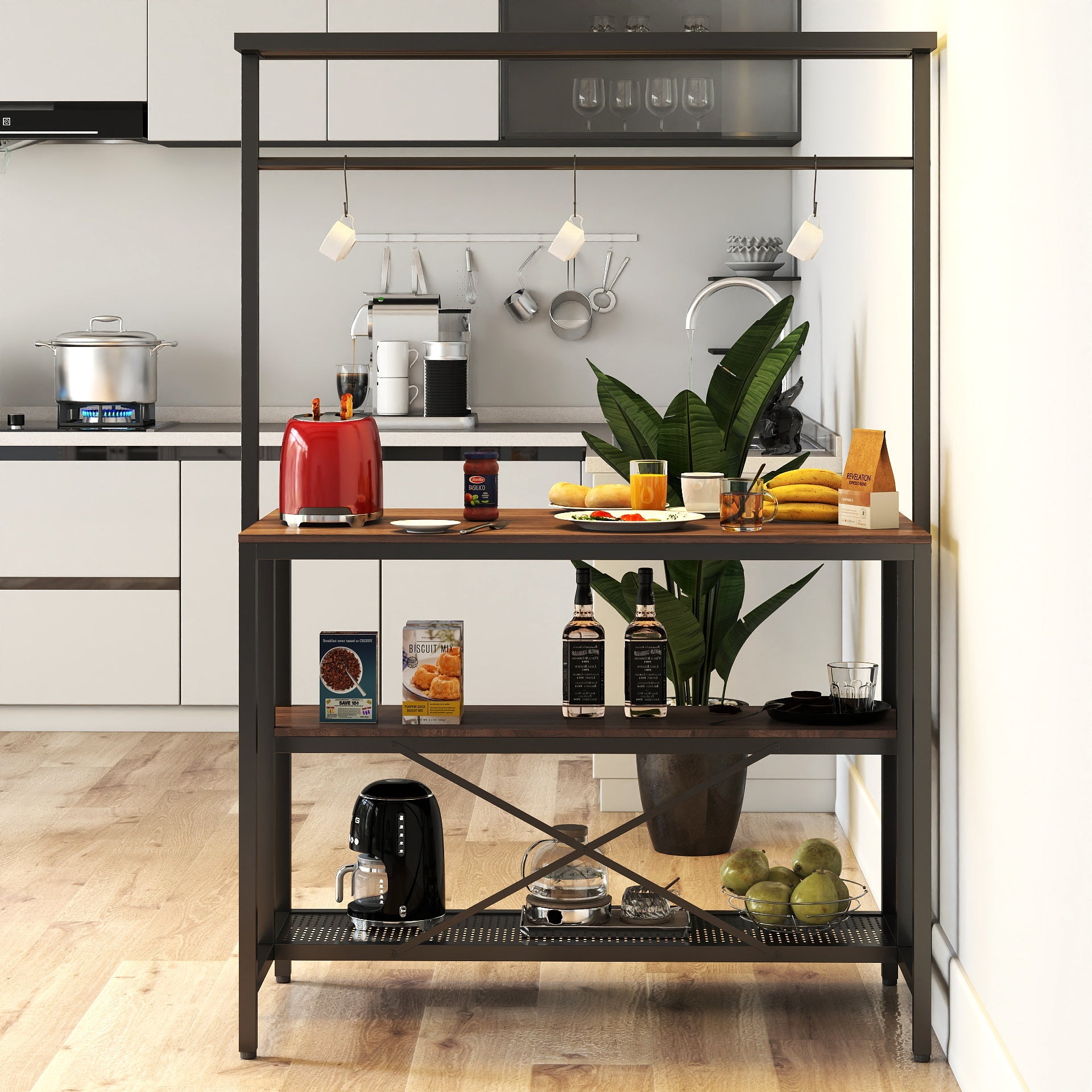 3 Tier Microwave Island Table for Kitchen