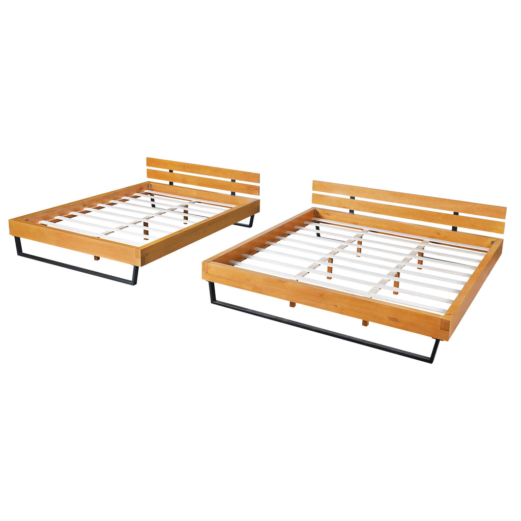 Natural Pine Wood Queen/King Size Bed Frame