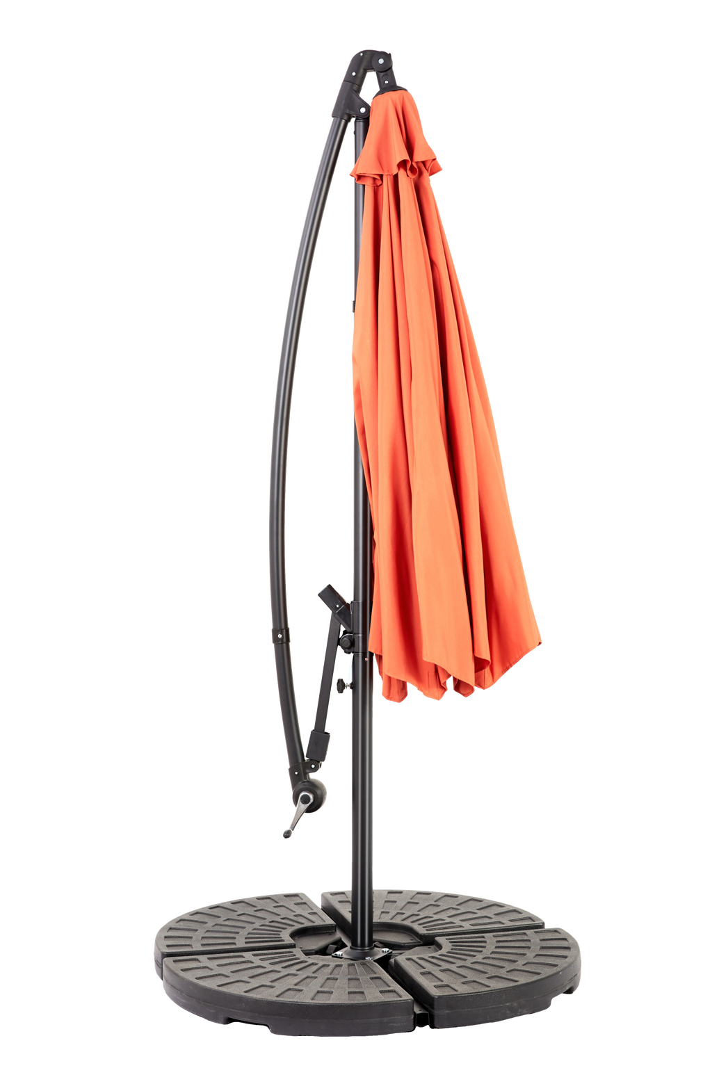 10ft Offset Patio Umbrella w/Tilt & Polyester Shade & 8 Ribs – No Base