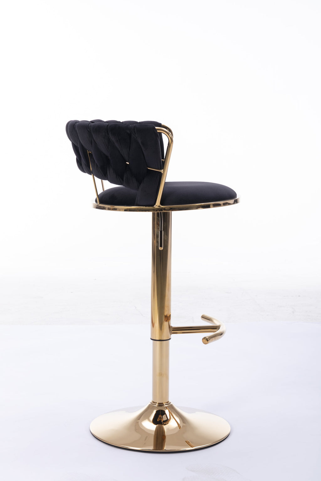 Swivel Height Adjustable Velvet Bar Stools with Golden Leg (Set of 2 )