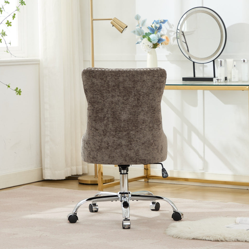 Modern Chenille Upholstered Tufted Button Home Office Chair