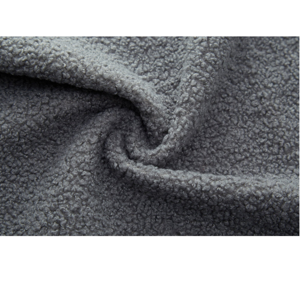 Modern Convertible Teddy Fabric Sofa with 2 Pillows