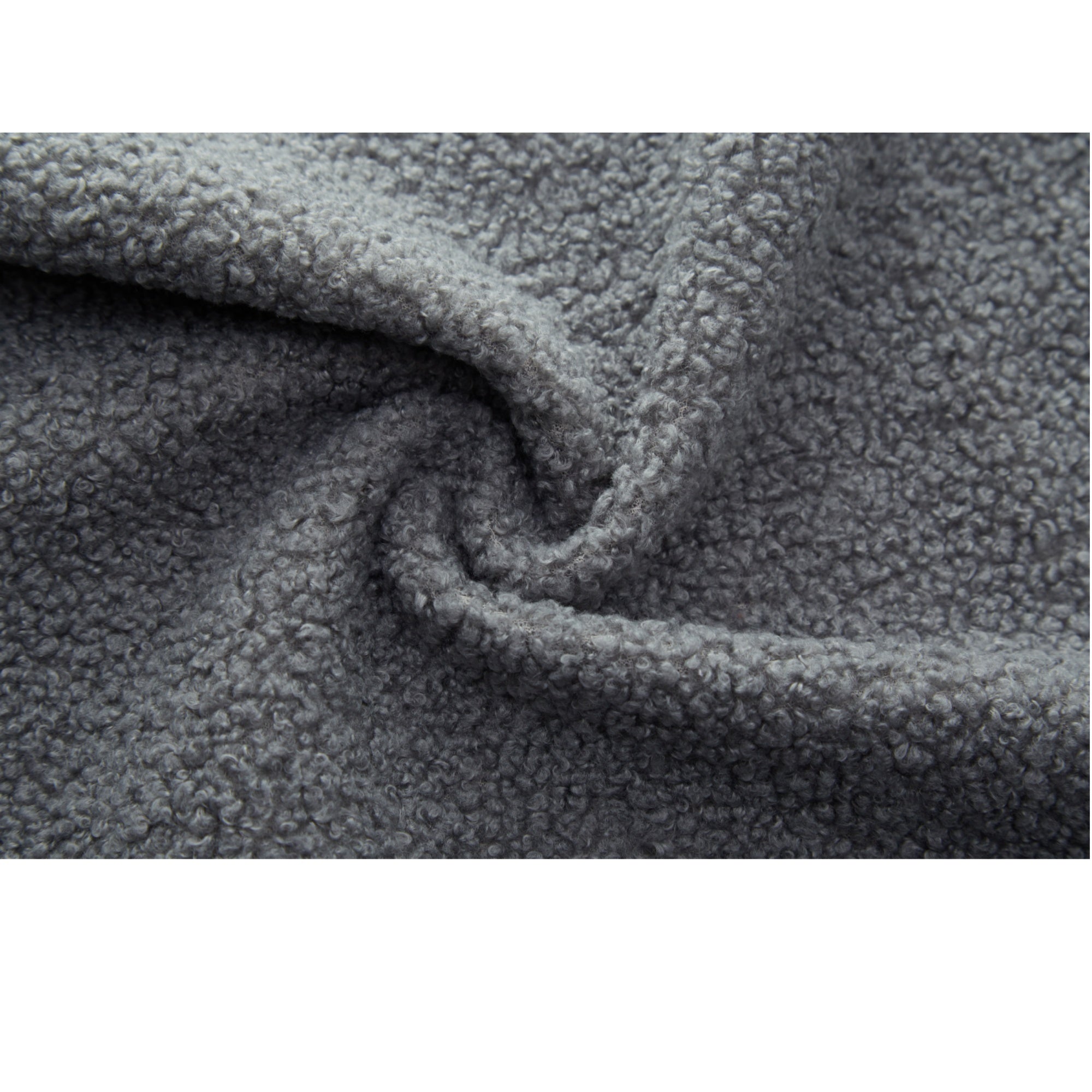 Modern Convertible Teddy Fabric Sofa with 2 Pillows