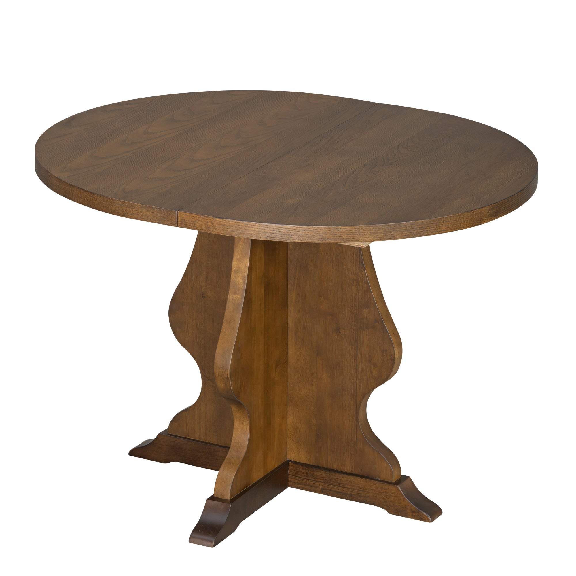 5-Piece Farmhouse Extendable Dining Table Set with 4 Upholstered Chairs