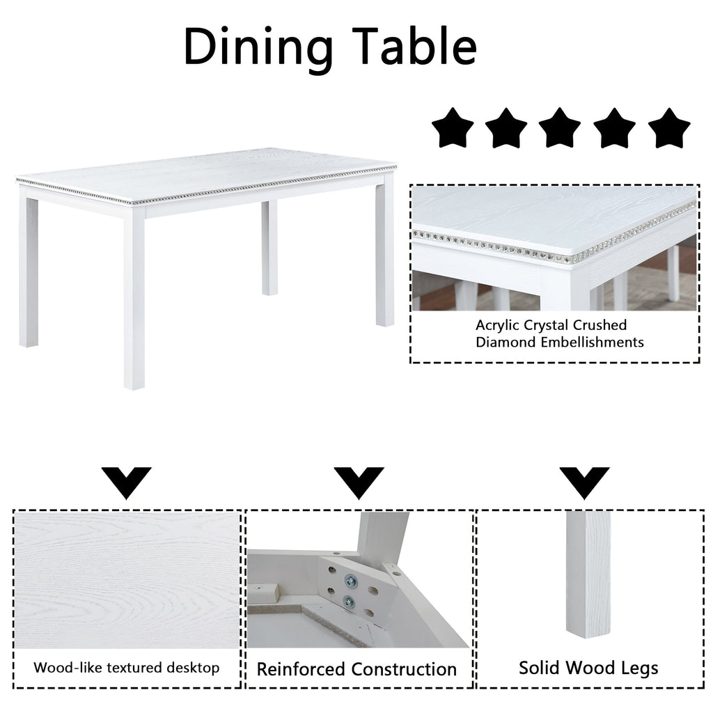 6 Piece Wooden Dining Table Set