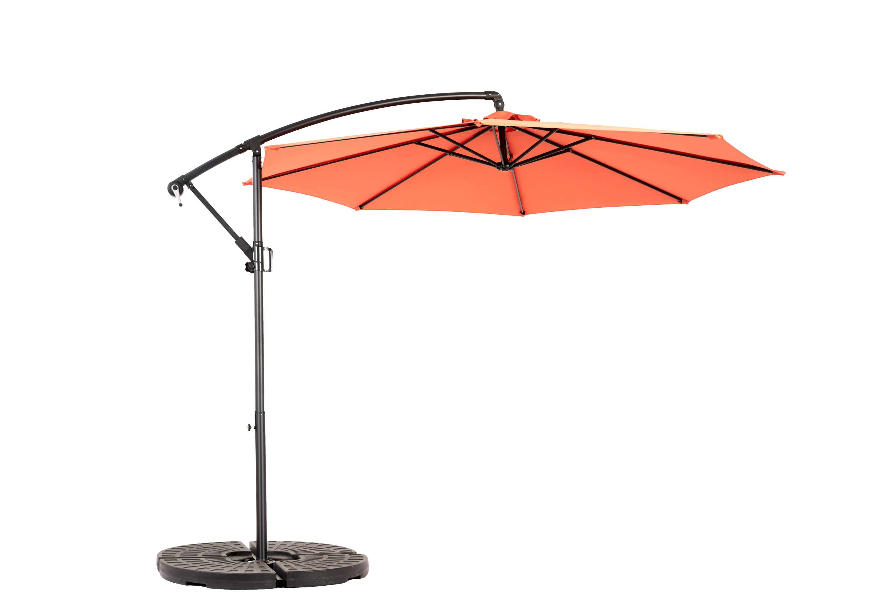 10ft Offset Patio Umbrella w/Tilt & Polyester Shade & 8 Ribs – No Base