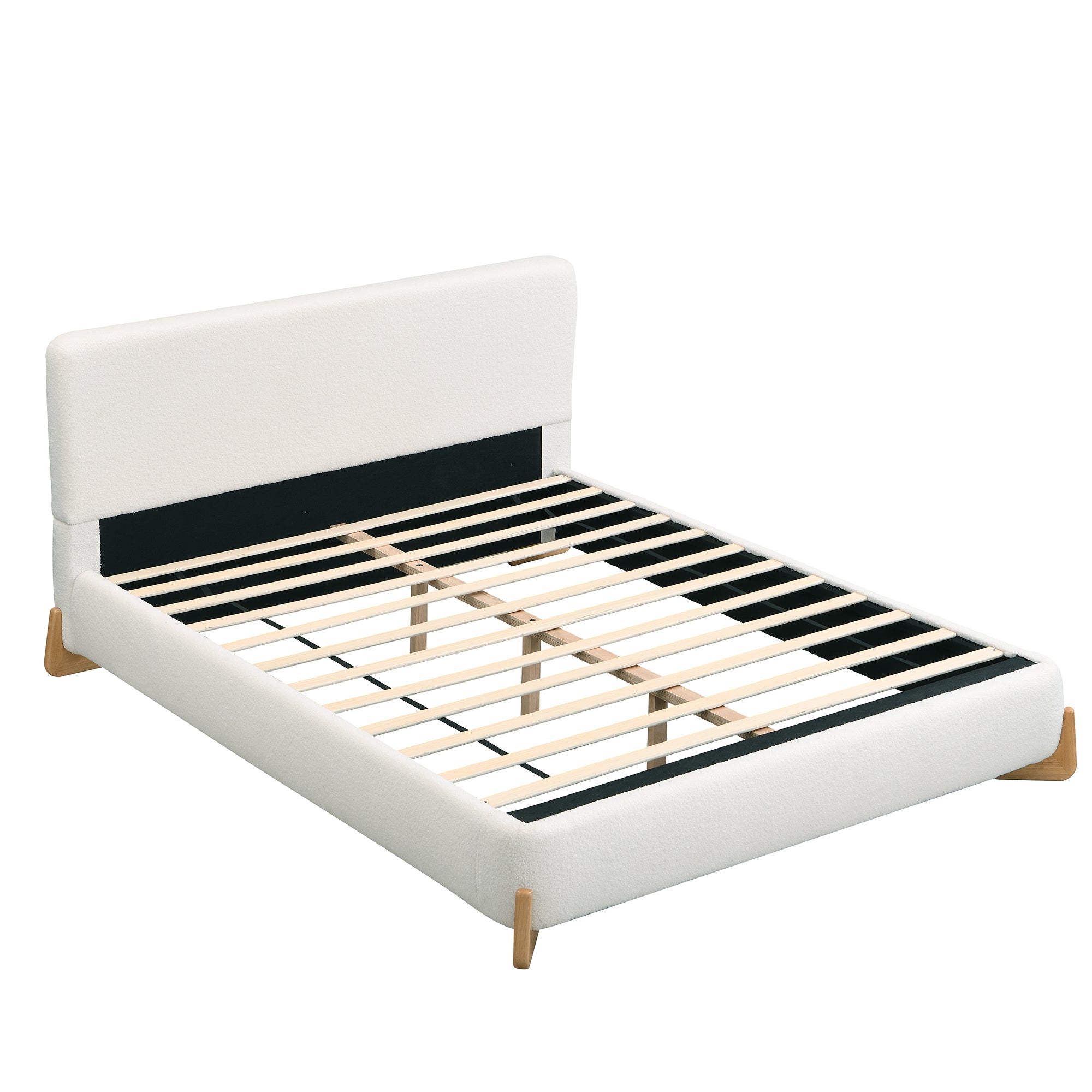 Elegant Boucle Upholstered Bed