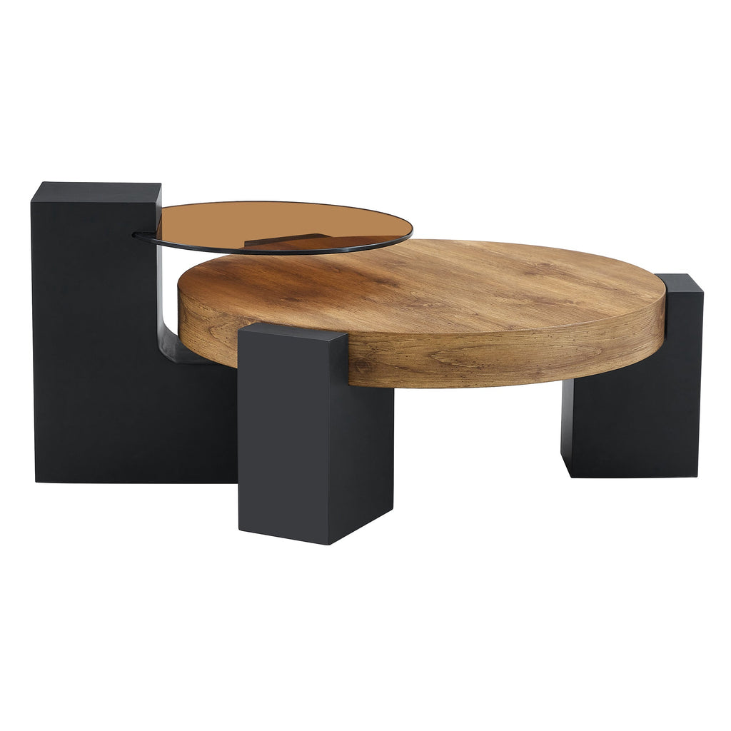 Modern Simple Double-Layer Round Coffee Table