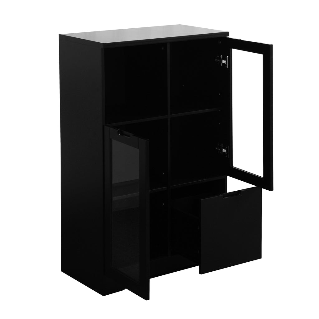 Modern MDF Painted Cabinet with Glass Doors and Drawer