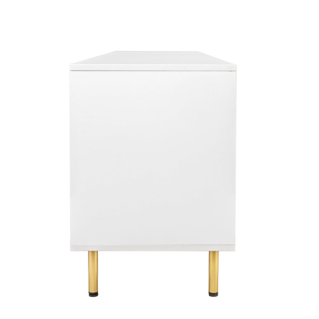 Modern Warm White TV Cabinet for 80 Inch TV Stands