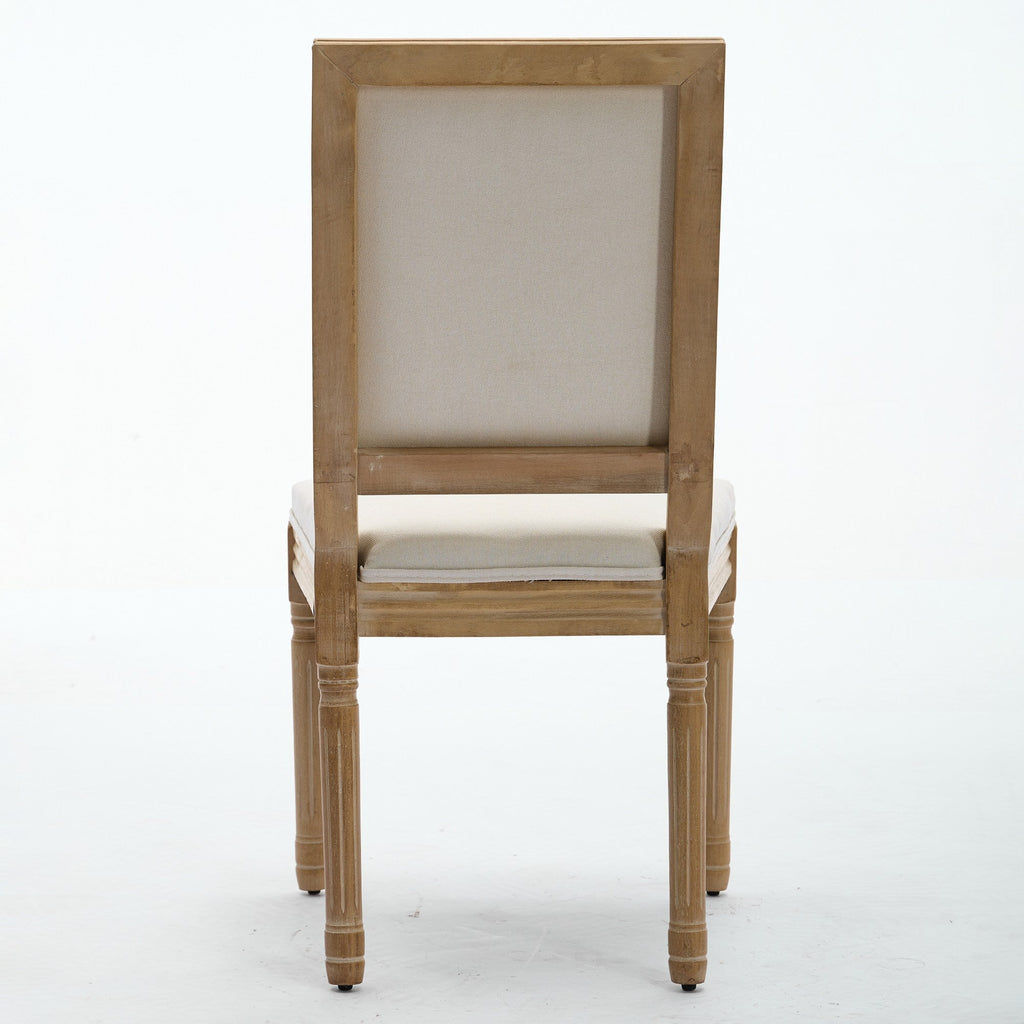 French Louis Dining Chairs with Square Backrest (Set of 2)