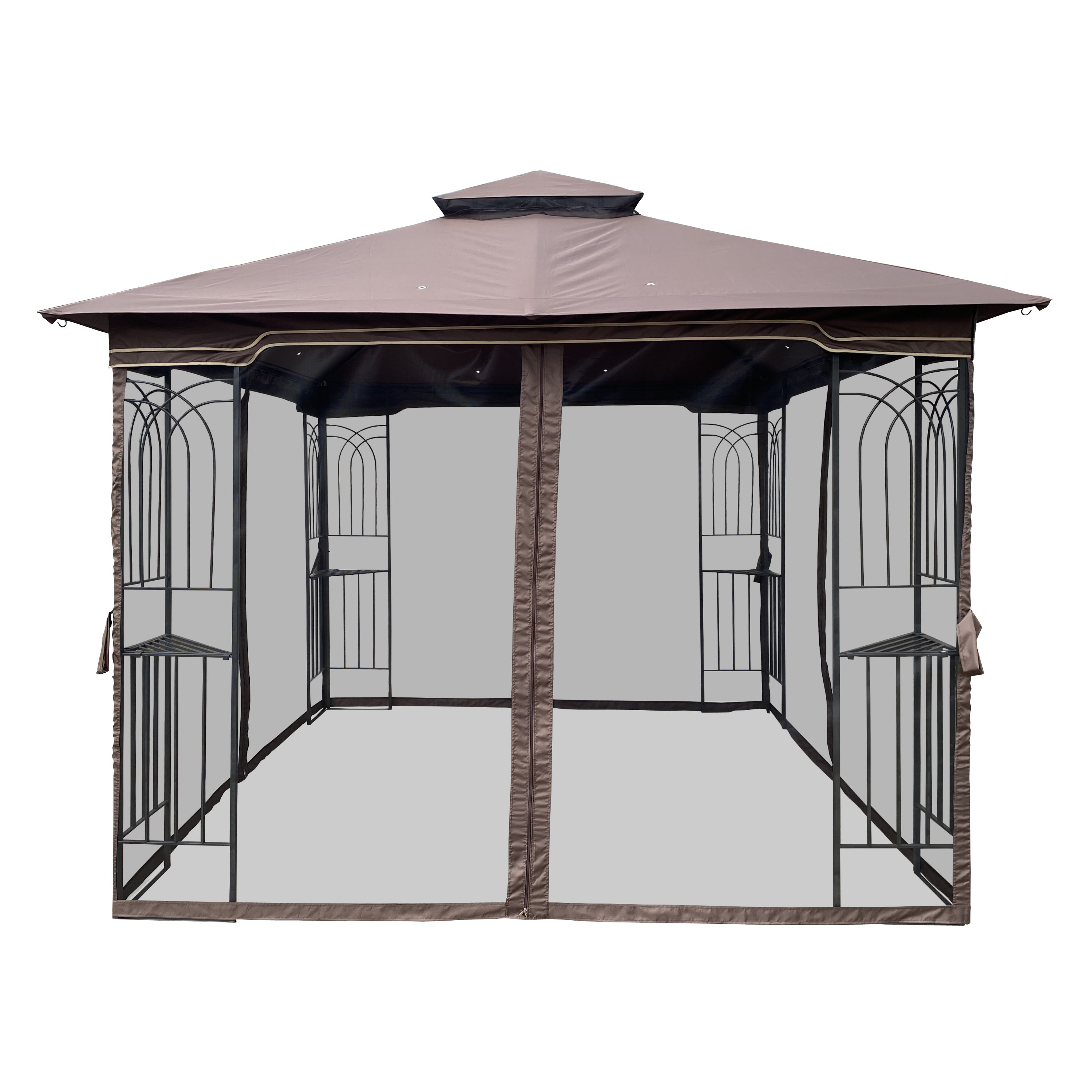 Patio Gazebo Tent with Ventilated Double Roof and Mosquito Net for Backyard or Garden