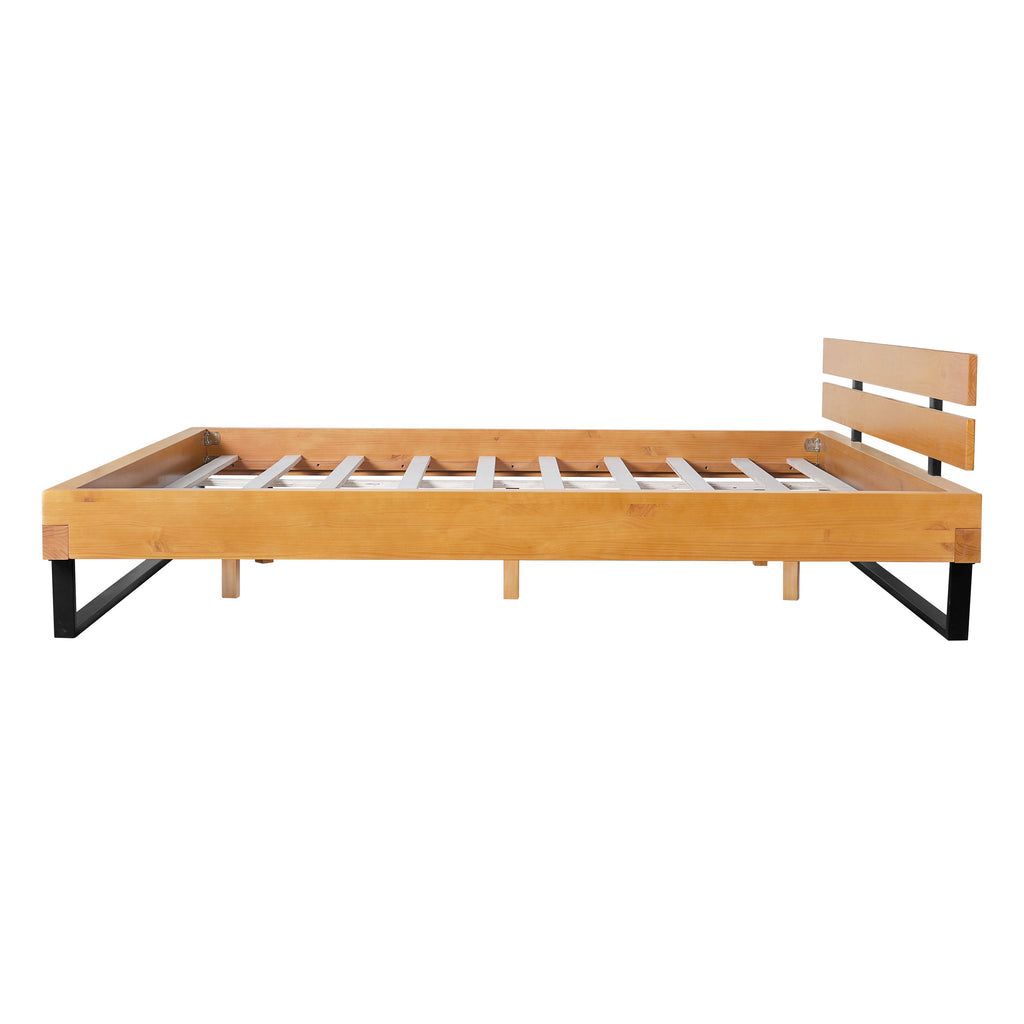 Natural Pine Wood Queen/King Size Bed Frame
